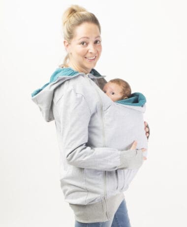 Sudadera porteo y embarazo gris-Talla pequeña