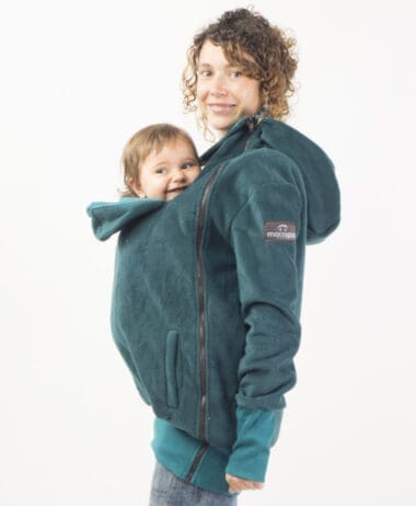 Abrigo porteo, embarazo y estándar verde + insertable-Talla pequeña