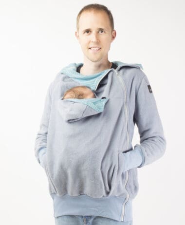 Abrigo porteo y embarazo gris azulado - Talla grande