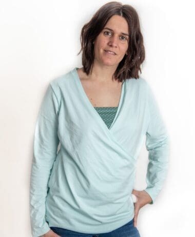 Camiseta lactancia y embarazo turquesa - Manga larga