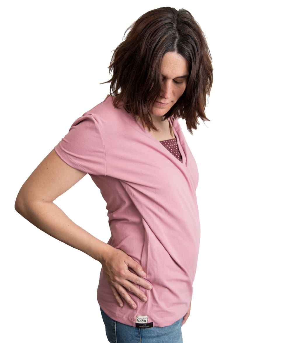 Camiseta lactancia y embarazo rosa - Manga corta - Imagen 2