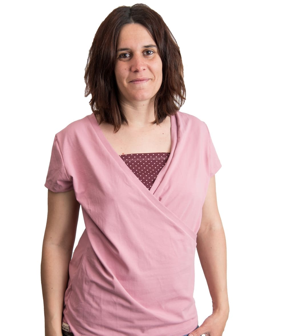 Camiseta lactancia y embarazo rosa - Manga corta