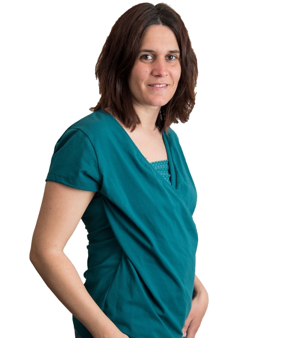 Camiseta lactancia y embarazo verde - Manga corta - Imagen 2