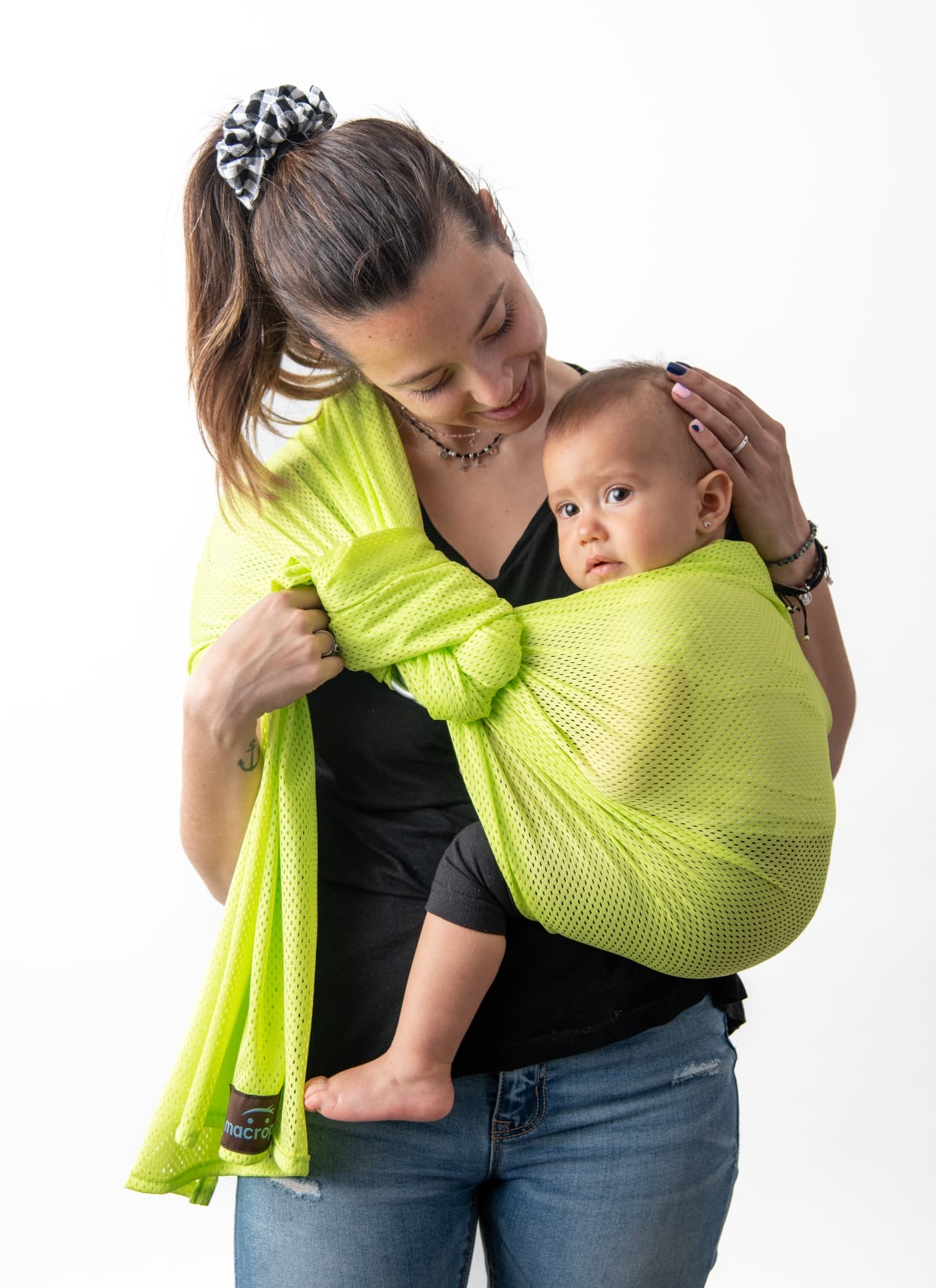 Bandolera porteo agua pistacho