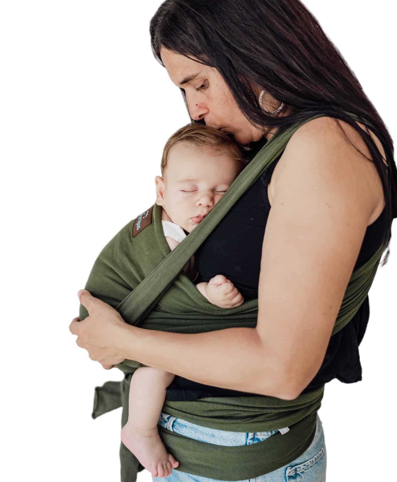 Fular elástico verde oliva