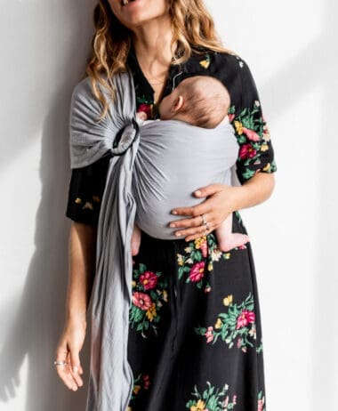 Bandolera porteo gris