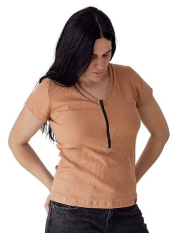 Camiseta lactancia beige