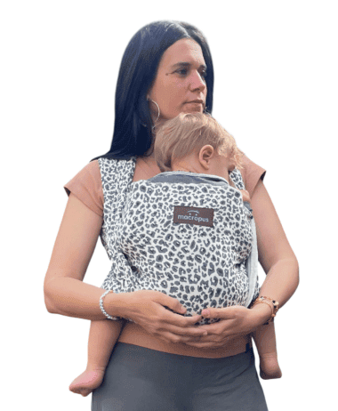 Fular semielástico natural-leopardo