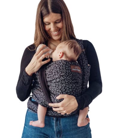 Fular elástico negro-leopardo