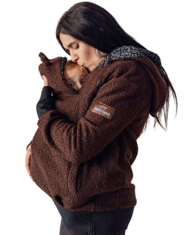 Abrigo porteo, embarazo y estándar chocolate+ insertable-Talla pequeña