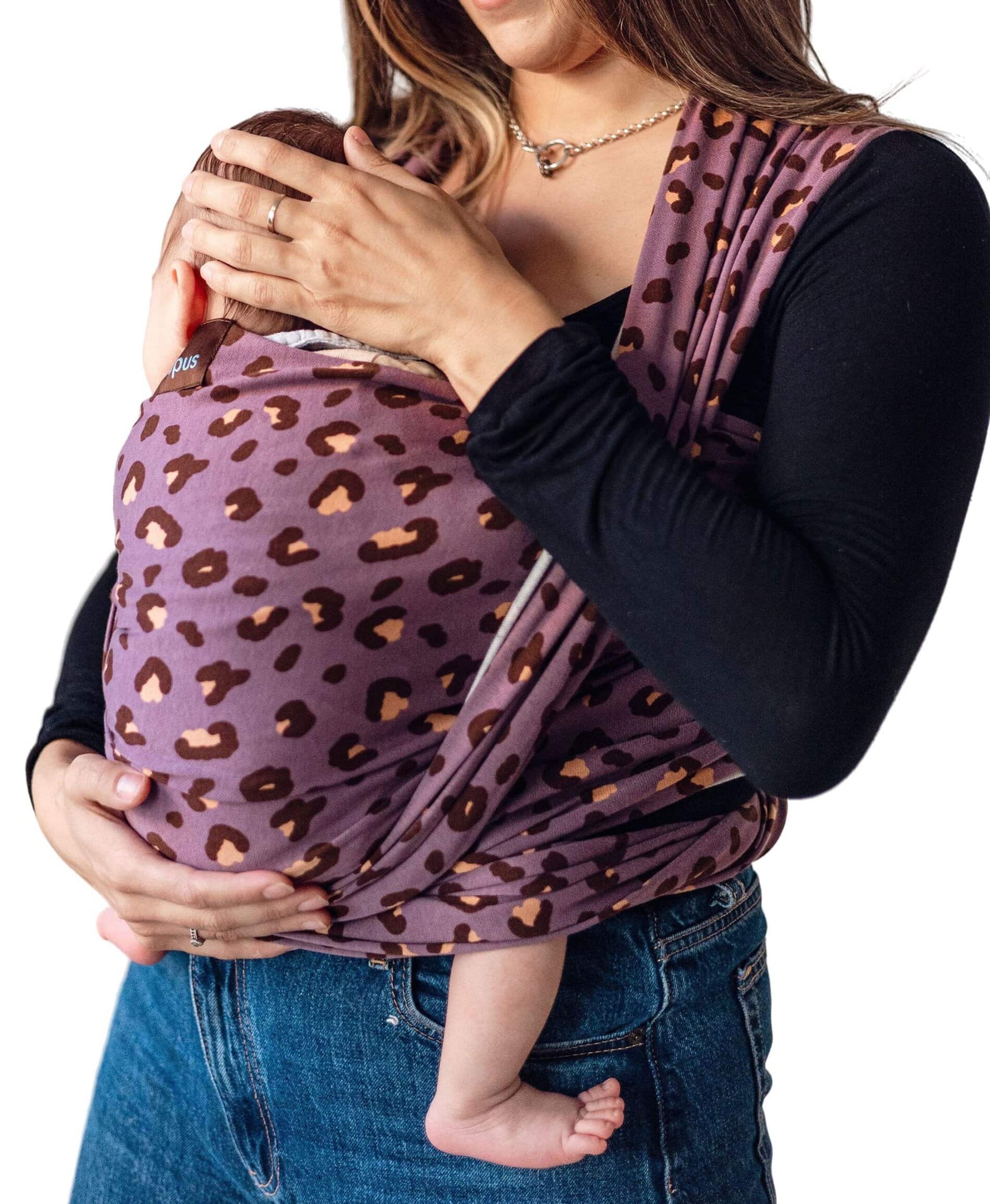 Fular elástico lila-leopardo