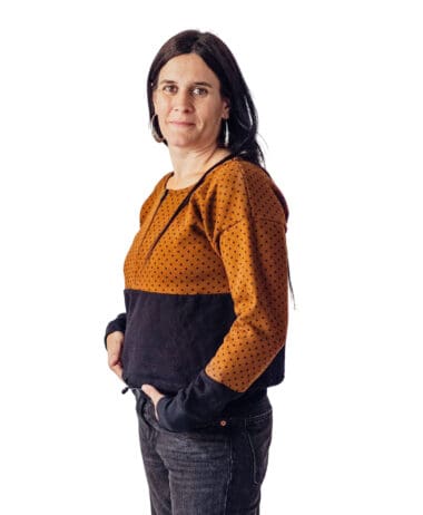 Sudadera lactancia corta topo marrón